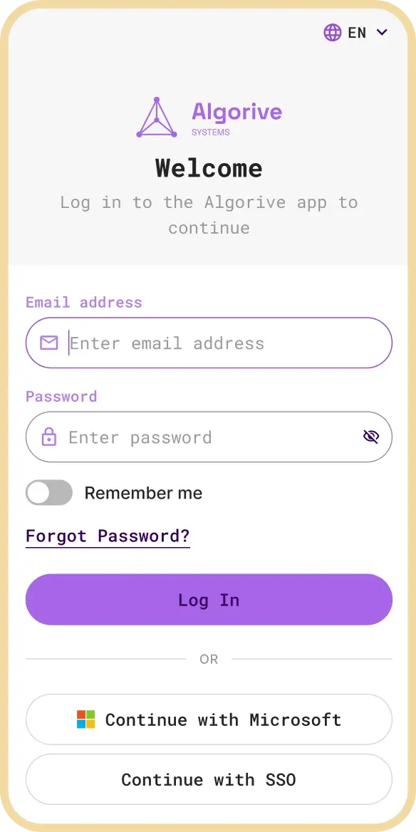 Guardhouse mobile UI — authentication flow variant 2