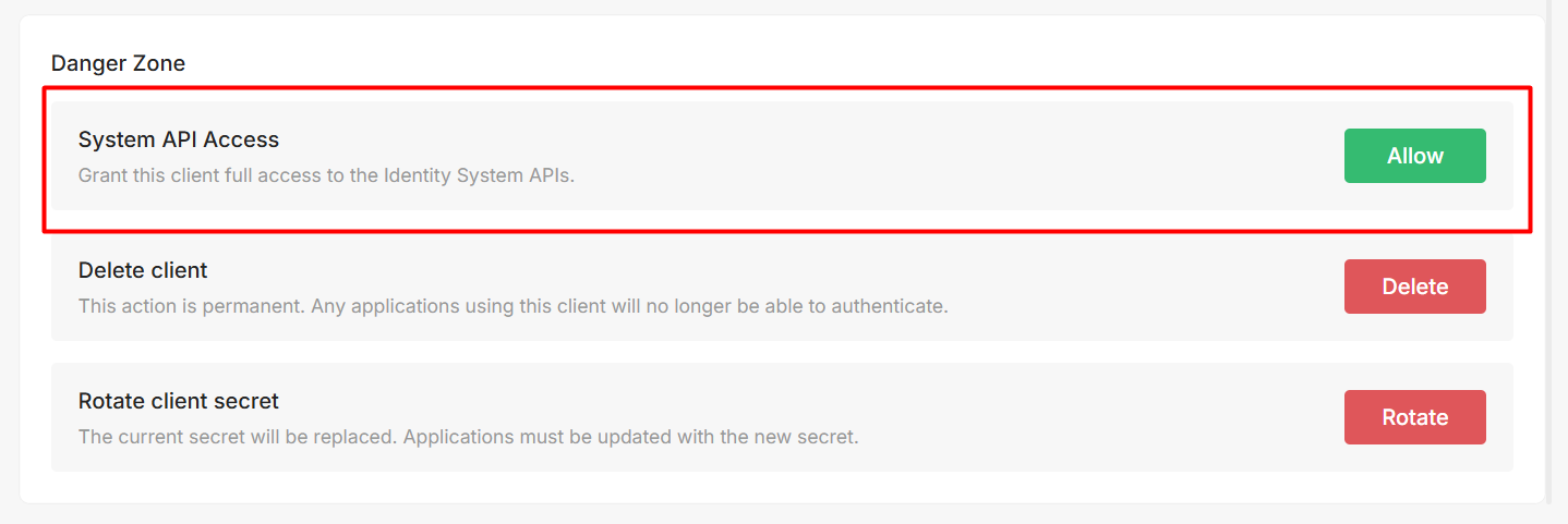 Enable System API Access
